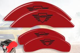 Mgp Caliper Covers 15169smgp 2005-2009 Audi S4 Front Rear Red Black Inch Brake Disc 4pc Set