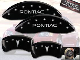 18030sponbk Mgp Caliper Covers 2006-2009 Inch Pontiac Solstice Front Rear Black Brake Disc Cover Arrow