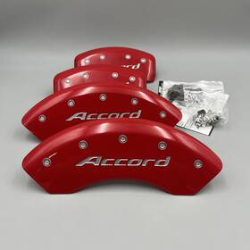 20207saccrd Mgp Caliper Covers Brake 2013-2017 Honda Accord Red With Silver -
