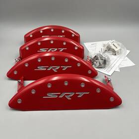 32006ssrtrd Mgp Caliper Covers Brake 2005-2014 Chrysler 300 Red With Silver Srt -