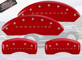32011scrfrd Mgp Caliper Covers 2004-2008 Chrysler Inch Crossfire Front Rear Red Brake Disc