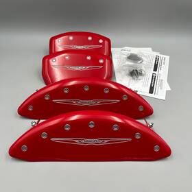 32016scw2rd Mgp Caliper Covers Brake 2011-2023 Chrysler 300 Red With Silver -