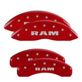 55001sramrd Mgp Caliper Covers For Engraved Front And Rear Ram Red Silver 2011-2024 1500