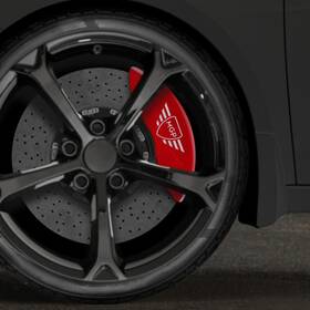 55005smgprd Mgp Caliper Covers Set Of 4 Red With Silver Logo For 2019-2021 Ram 1500