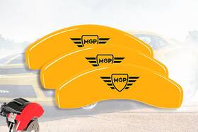 57001smgpyl Mgp Caliper Covers 2015-2023 Polaris Slingshot Sl Front Rear Yellow Brake Disc