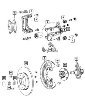 68157049aa Mopar Genuine Disc Brake Caliper Adapter Left