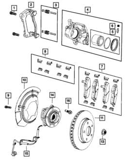 68404781aa Mopar Genuine Disc Brake Caliper Adapter Left