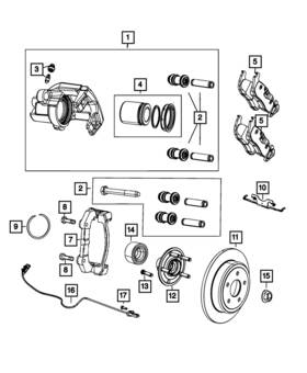 68532222aa Mopar Genuine Disc Brake Pin Kit Right