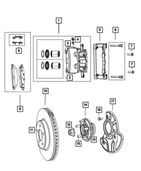 R8245095aa Mopar Genuine Disc Brake Caliper Assembly Remanufactured Left