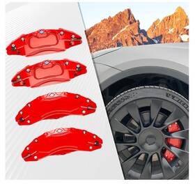 Nakonic 002128134119 Red Brake Caliper Covers Set 4 Fit Tesla Model Y 2021 2024 19 Inch /20 Wheel
