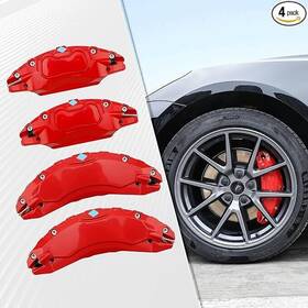 Tsl-f-m3 Nakonic Fit For Telsa Model 3 Brake Caliper Covers 18 19 Inch Wheel Hub Set Of 4 Red