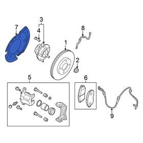 41151jd01a Nissan Oe For Rogue Select 14-15 Front Right Brake Dust Shield