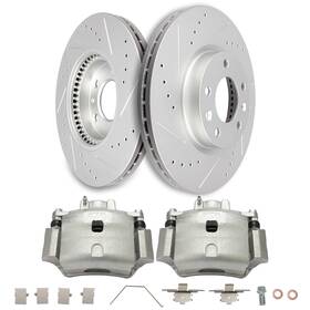 Pa841743p01 Parautostore Front Brake Calipers And Rotor Drill Slot For 2006-2012 Ford Fusion With Bracket