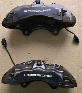 955-351-422-11 Porsche 2004 - 2010 Cayenne Front Brake Calipers Set Brembo 17zr 17zl Oem Black