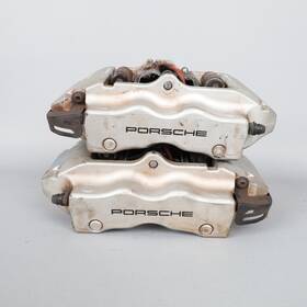 95535242142-24358 Porsche 2004-2010 Cayenne Rear Brake Caliper Set Brembo Silver Oem Used