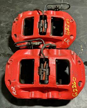 95535242170-20409 Porsche 2008 2009 2010 Cayenne Turbo Rear Brake Caliper Set Pair Brembo Red