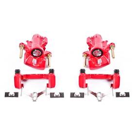 S1556 Power Stop Fits 94-01 Acura Integra Rear Red Calipers With Brackets - Pair