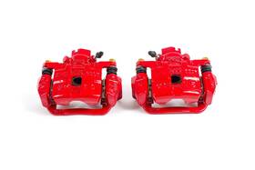 S2582 Powerstop Rear Pair Of High-temp Red Powder Coated Calipers For Subaru