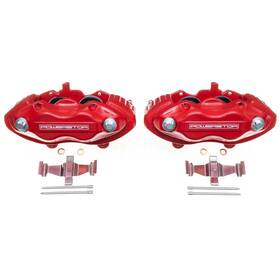 S5086 Powerstop Disc Brake Caliper Set - Red Powder Coated Calipers