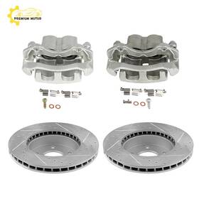 Pr841749e01 Premium Motoring Front Brake Calipers With Brakcket And Rotors Drill Slotted For Jeep Grand Cherokee