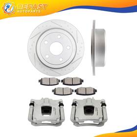 Refast-autoparts 848fa40001st 2x Rear Brake Calipers Rotors For 2007 - 2017 Jeep Wrangler With Ceramic Pads