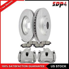 Sd839cy300p4 Sdp4 Front Brake Calipers With Bracket And Rotors Ceramic Pads Set Fits