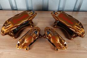 26692fe002 Subaru 2004-2007 Wrx Sti Gold Front And Rear Brembo Brake Calipers Set