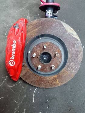 536-61815r Subaru Passenger Caliper Front 4 Piston Red Brembo Brakes Fits 17-20 Br-z