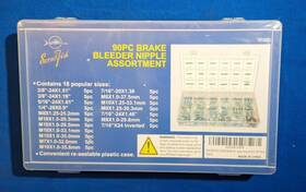 Ya-9260 Swordfish 30300 - 90pc Brake Bleeder Screw Nipple Assortment 18 Sizes