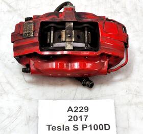 1027643-00-a Tesla 2016-2020 Oem Model S X Rear Left Driver Side Brake Caliper Brembo Red
