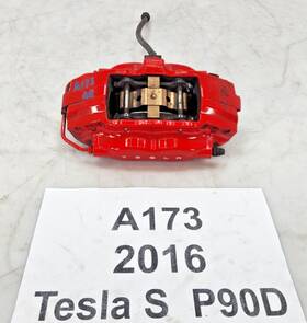 1027644-01-a Tesla 12-20 Oem Model S X Rear Right Passenger Brake Caliper Brembo Red 32k