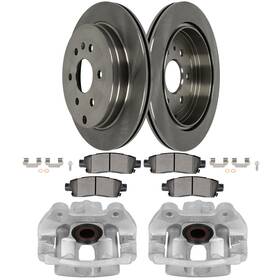 Th848407e01 The Rear Brake Calipers Rotors Ceramic Pads For 2008 - 2017 Buick Enclave