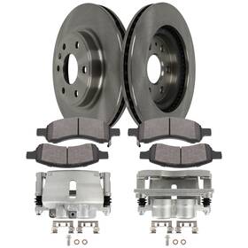 Th848478e01 The Front Brake Calipers Disc/rotors Ceramic Pads For 2008-2017 Buick Enclave