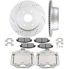 Tp848aa379tor Topower Rear Pair Brake Calipers Rotors And Ceramic Pads For 07-2013 Chevrolet Avalanche