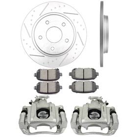 Tp848aa408tor Topower Pair Rear Brake Calipers Rotors And Ceramic Pads For 08-2012 Dodge Grand Caravan