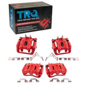 20072012 Trq Cla82713 Front And Rear Brake Caliper Set Coated Brackets Compatible With