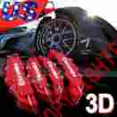 Uf1002190 Yorkim 3d Red Brembo Style Car Disc Brake Caliper Cover Racing Kit Ua01