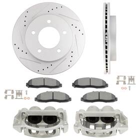 Va848415p01 Vap-autoparts Front Pair Brake Calipers Ceramic Pads And Drill Rotors For 1997-2003 Ford F-150