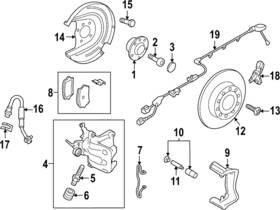 5wa-615-425-b-qc8 Volkswagen Genuine Caliper Mount