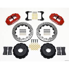 140-10471-dr Wilwood Narrow Superlite 4r Rear Kit - Red For 65-82 Corvette C2/c3