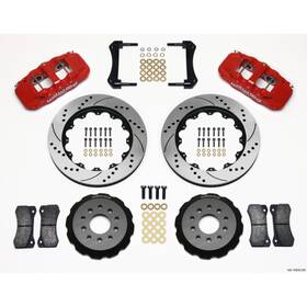 140-10830-dr Wilwood Aero6 Front Hat Kit 14.00 Drilled Red 2005-2014 Mustang
