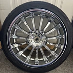 20X8.5 Mazzi 351 Hype Chrome Wheels 5X115 5X120 +40 245/40R20 Tires Tpms. Fixed Price $1100.00.