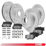 Front & Rear Drilled Rotors + Brake Pads For Toyota Camry Avalon ES350 ES300H. Fixed Price $75.99.