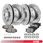 Front & Rear Drilled Slotted Rotors + Pads For 2006-2015 2016-2018 Toyota RAV4. Fixed Price $150.99.