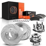 Front Drilled Brake Rotors & Pads + Hub Bearing For Chevrolet Blazer Gmc Isuzu. Fixed Price $190.99.