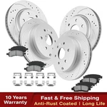 12.80 Inch Front Rear Drilled Rotor Brake Pads For Enclave Chevy Traverse Acadia. Fixed Price $204.74.