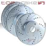 Front + Rear Set Performance Cross Drilled Slotted Brake Rotors 4WD TBS18577. Fixed Price $260.76.