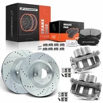 A-premium 8X Front Drilled Brake Rotor & Pad + Caliper Ford Edge Lincoln Mkx. Fixed Price $282.99.