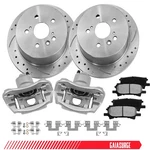 Rear Disc Rotor Calipers + Ceramic Brake Pads For Toyota Highlander Lexus RX330. Fixed Price $140.15.