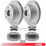 Rear Disc Rotors Brake Calipers Pads For Chevy Silverado Sierra 1500 Tahoe. Fixed Price $239.97.
